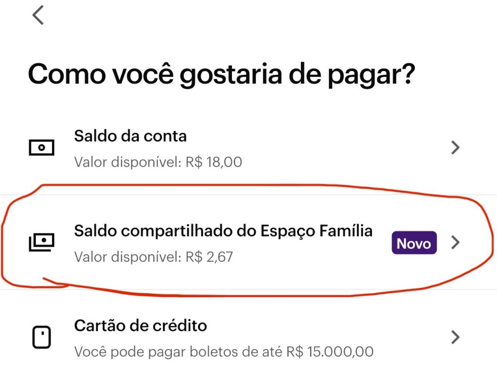 espaço família é alternativa de conta conjunta Nubank